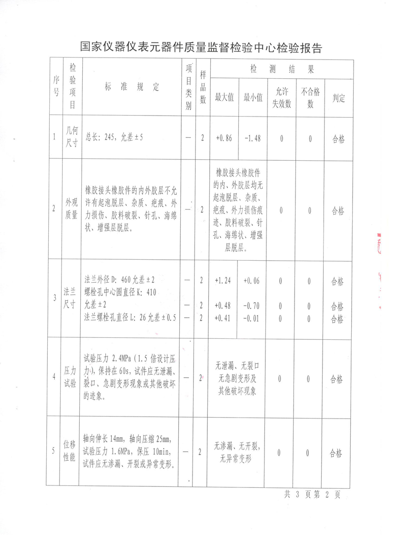 《可曲撓橡膠接頭》特種設備形式實驗報告 《可曲撓橡膠接頭》特種設備形式實驗報告