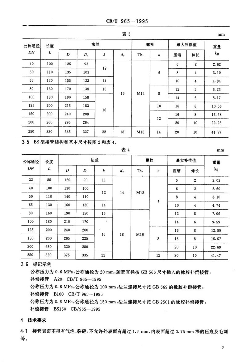 【行業(yè)標(biāo)準(zhǔn)】橡膠補(bǔ)償接管CB/T 965-1995船舶標(biāo)準(zhǔn) 【行業(yè)標(biāo)準(zhǔn)】橡膠補(bǔ)償接管CB/T 965-1995船舶標(biāo)準(zhǔn)