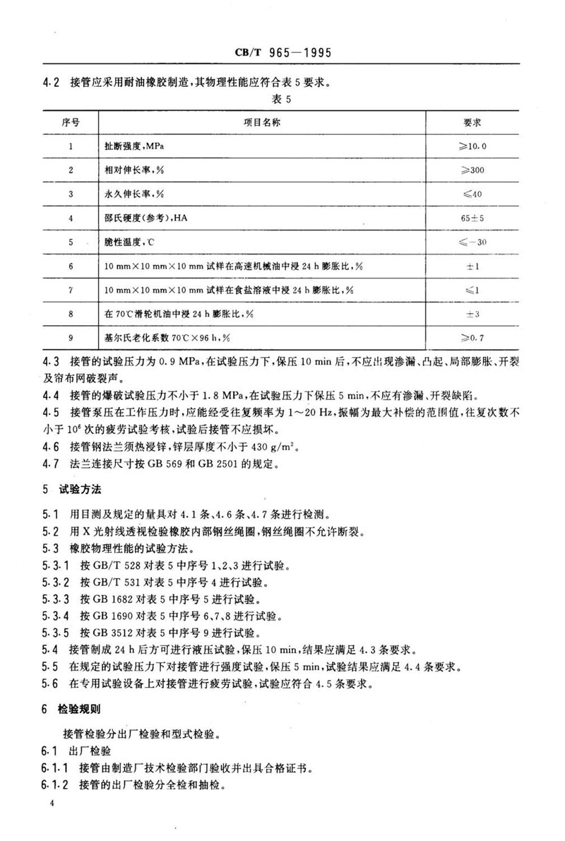 【行業(yè)標(biāo)準(zhǔn)】橡膠補(bǔ)償接管CB/T 965-1995船舶標(biāo)準(zhǔn) 【行業(yè)標(biāo)準(zhǔn)】橡膠補(bǔ)償接管CB/T 965-1995船舶標(biāo)準(zhǔn)